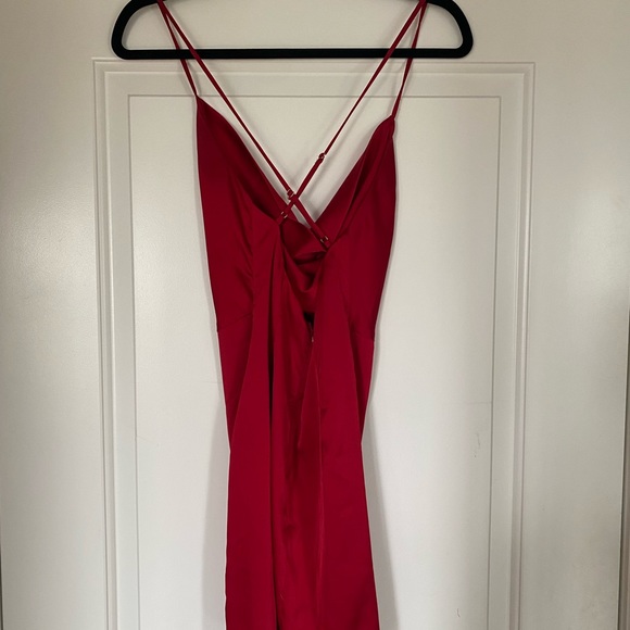 Oh Polly Red Cowl Neck Party dress - Picture 4 of 4